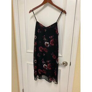 Black Dark Pink/Burgandy Cami/Slip Dress Size Medium